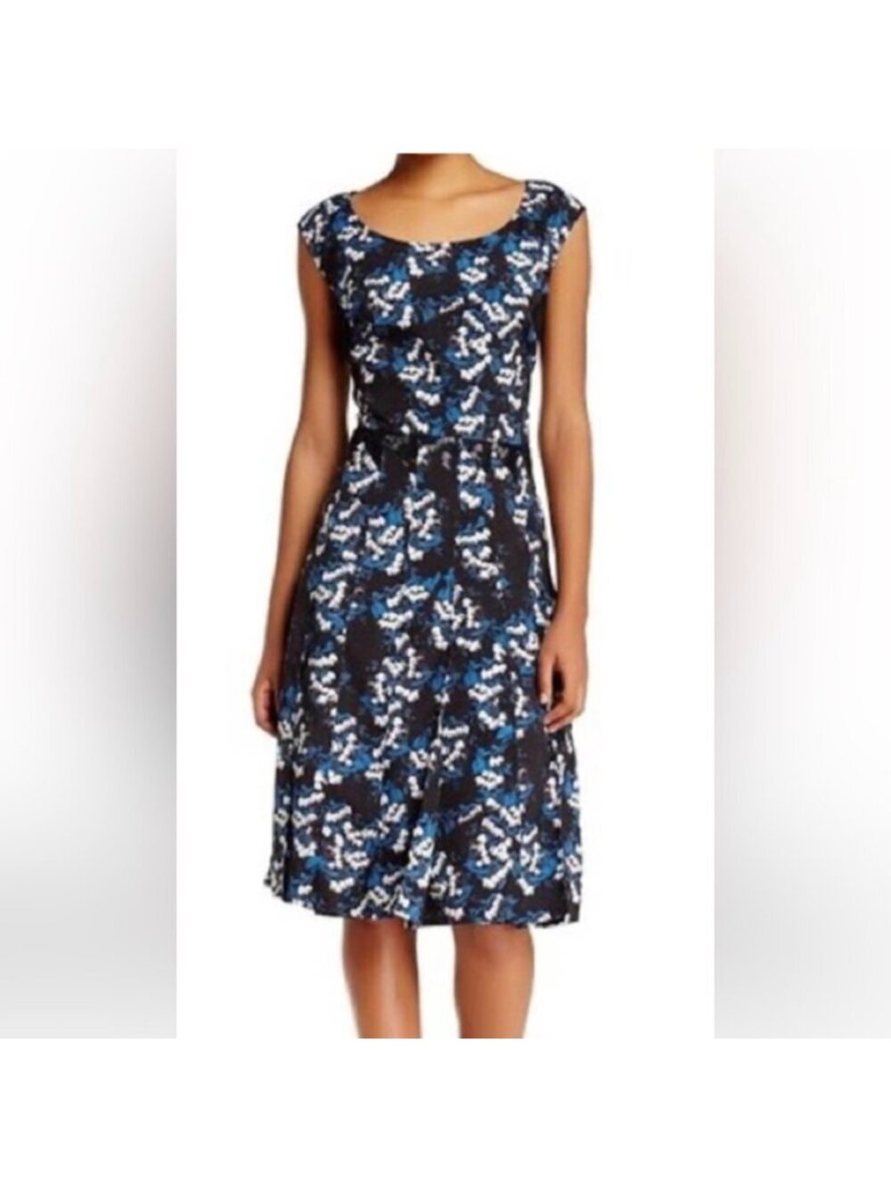 ZAC Zac Posen Kumiko Floral Print Pleated Dress Women's 8